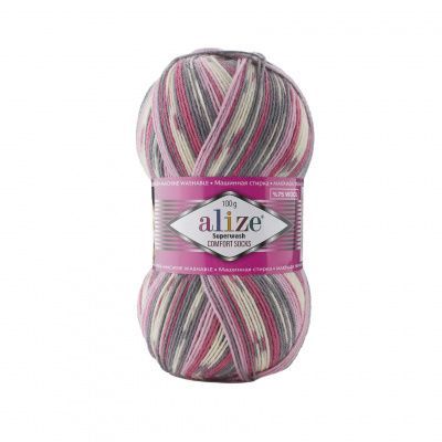 ALIZE SUPERWASH COMFORT SOCKS (7707) 75% SW Шерсть 25% Полиамид 100 г/420 м